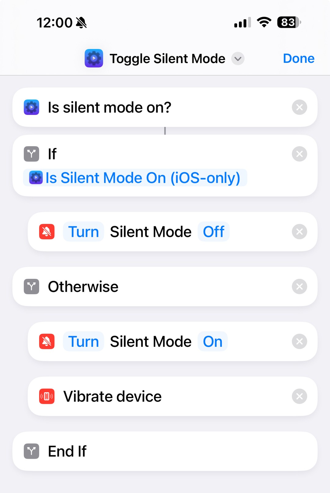 Toggle Silent Mode shortcut